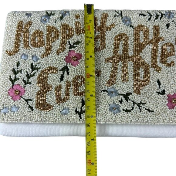 Happily Ever After Beaded Clutch Crossbody Purse Bridal Shower Wedding Gift NWT - Picture 9 of 10